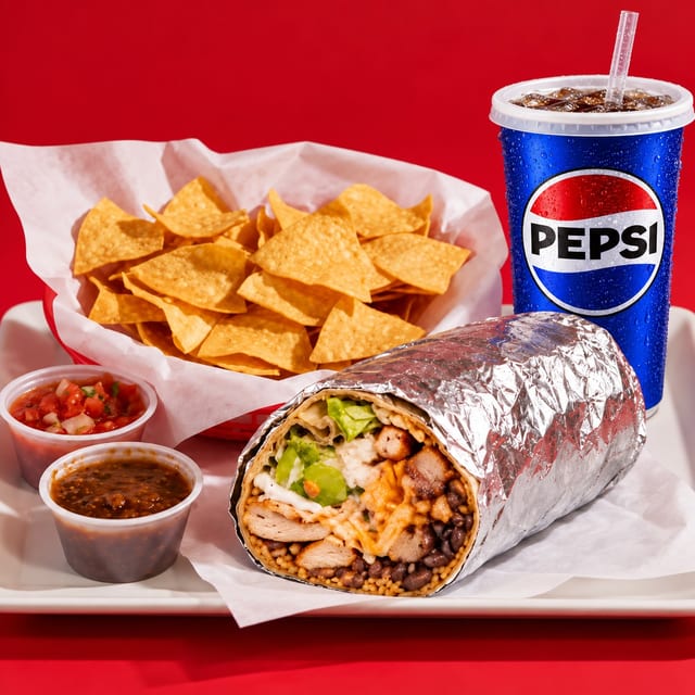 Vegetarian Burrito Meal Deal.