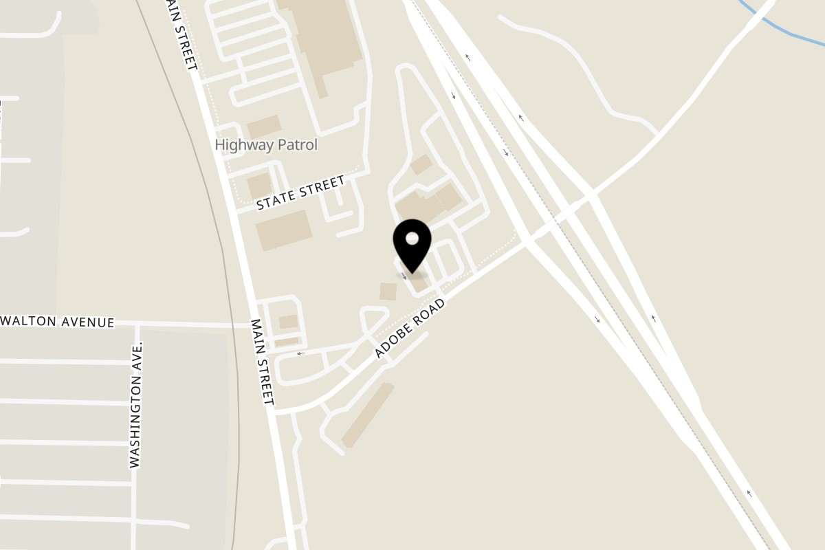 Map showing the location of Burrito Bandito Red Bluff on 525 Adobe Rd in Red Bluff