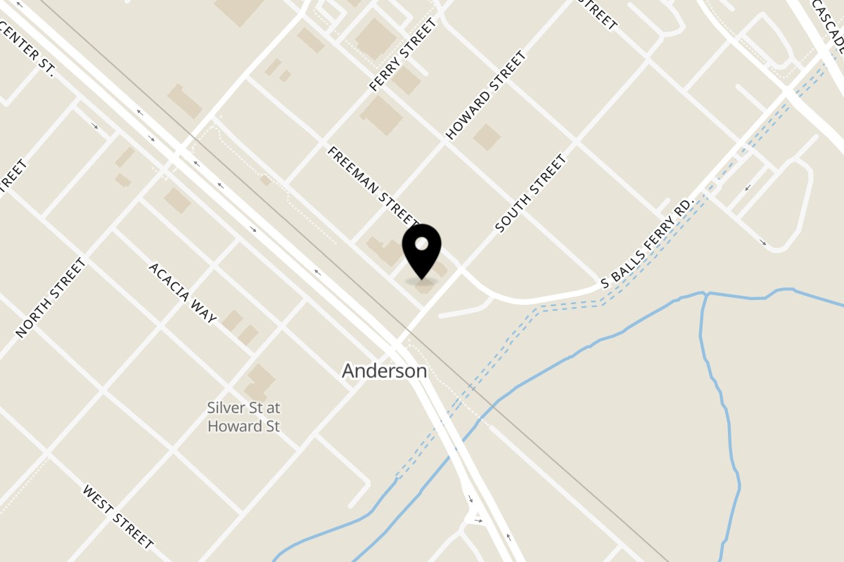 Map showing the location of Burrito Bandito Anderson on 2805 E Center St STE 1 in Anderson